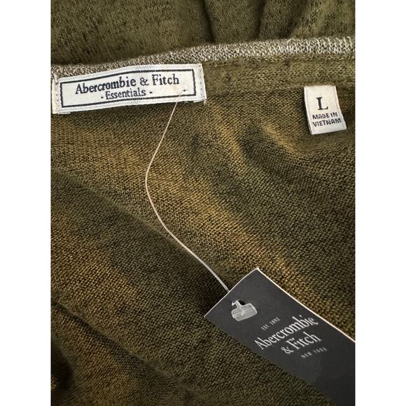 Abercrombie Fitch Size Large Olive Green Long Sleeve Top Blouse MRSP $30 New NWT - Picture 3 of 5